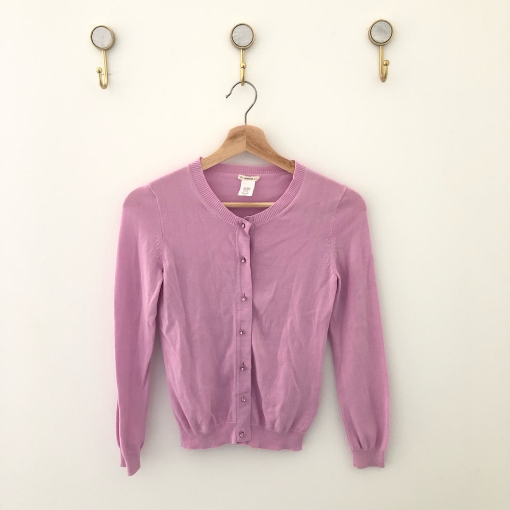 CREWCUTS lilac cotton cardigan get buttons sz 12